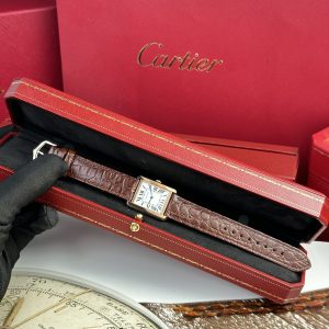 Cartier Tank Solo Best Replica Watch Brown Leather Strap Quartz Movement (9)