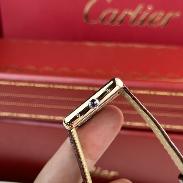 Cartier Tank Solo Best Replica Watch Brown Leather Strap Quartz Movement (9)