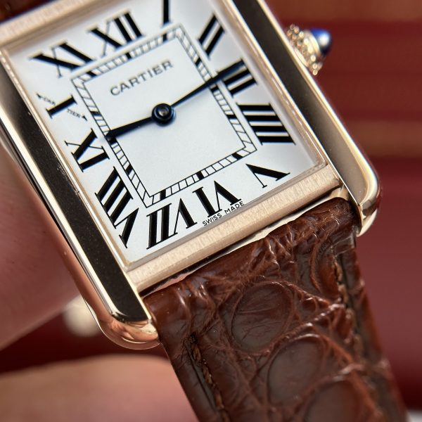 Cartier Tank Solo Best Replica Watch Brown Leather Strap Quartz Movement (9)