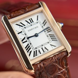 Cartier Tank Solo Best Replica Watch Brown Leather Strap Quartz Movement (9)