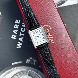 Cartier Tank Solo Extra-Large Model Automatic Black Leather Watch 31x41mm (2)