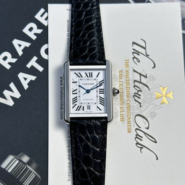 Cartier Tank Solo Extra-Large Model Automatic Black Leather Watch 31x41mm (2)