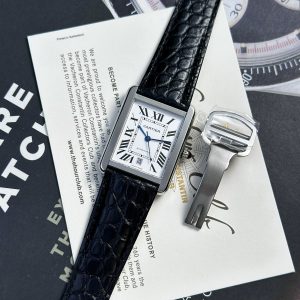 Cartier Tank Solo Extra-Large Model Automatic Black Leather Watch 31x41mm (2)