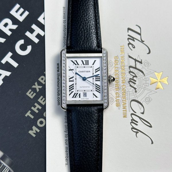 Cartier Tank Solo Extra-Large Model Automatic Black Leather Watch 31x41mm (2)