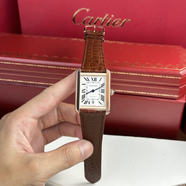 Cartier Tank Solo Extra-Large Model Best Replica Brown Leather Watch (1)