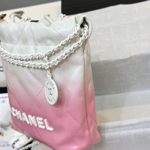 Chanel 22 Mini Mix White Pink Calfskin Replica Bags 20cm (2)