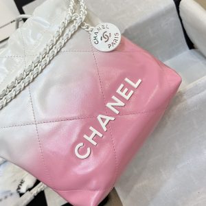 Chanel 22 Mini Mix White Pink Calfskin Replica Bags 20cm (2)