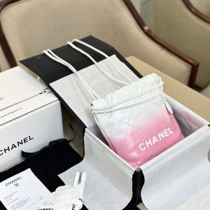 Chanel 22 Mini Mix White Pink Calfskin Replica Bags 20cm (2)