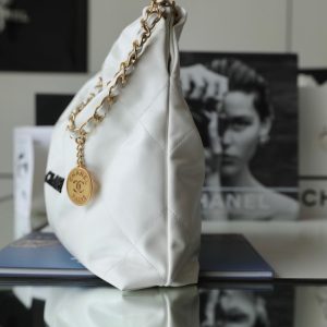 Chanel 22 Shopping Replica Bags Womens Cowhide White 35cm (2)