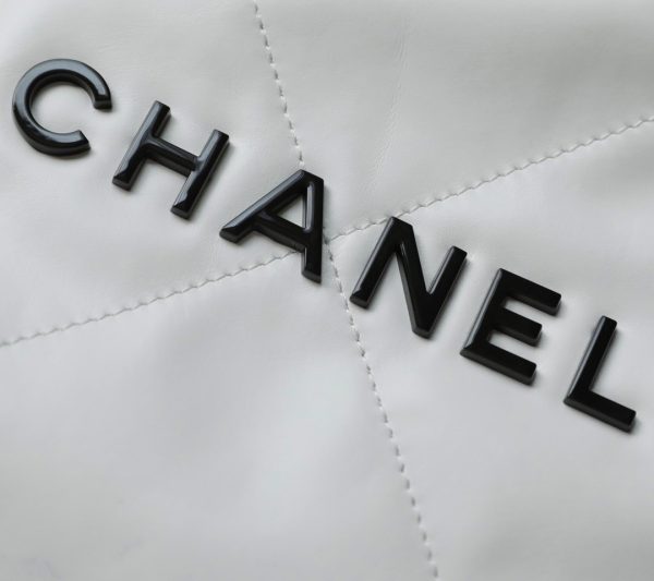 Chanel 22 Shopping Replica Bags Womens Cowhide White 35cm (2)