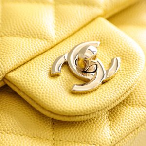 Chanel Classic Flap Mini Replica Bags Yellow Womens 20cm (2)