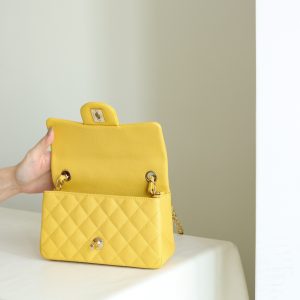 Chanel Classic Flap Mini Replica Bags Yellow Womens 20cm (2)