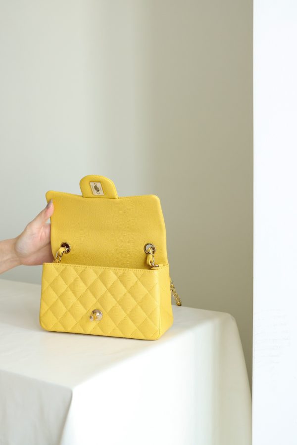 Chanel Classic Flap Mini Replica Bags Yellow Womens 20cm (2)