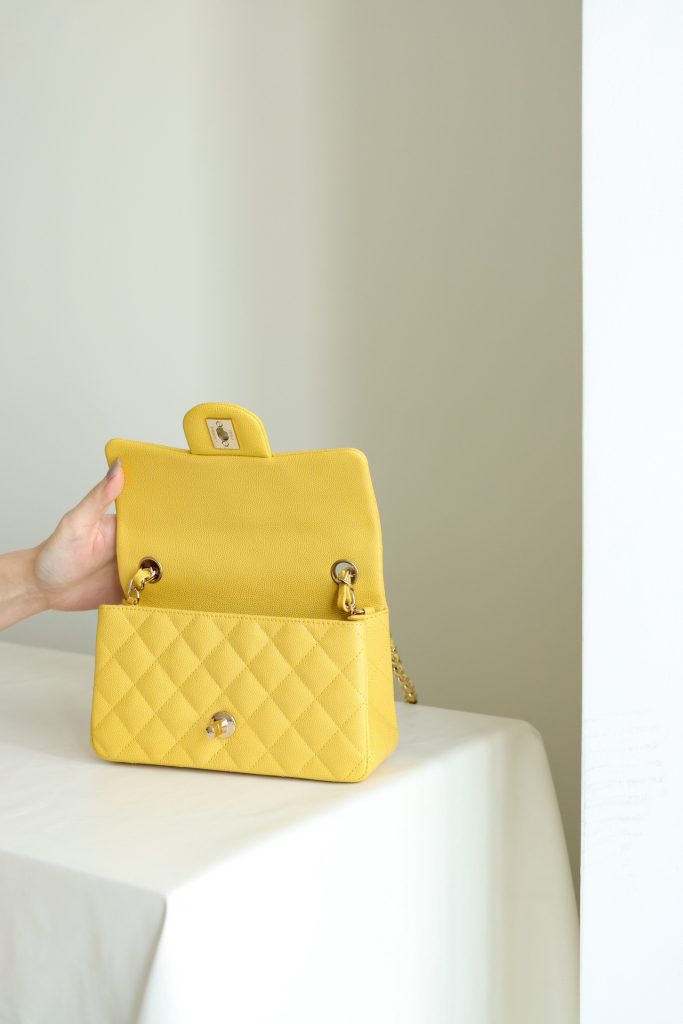 Chanel Classic Flap Mini Replica Bags Yellow Womens 20cm (2)