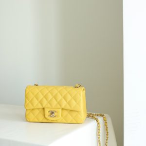 Chanel Classic Flap Mini Replica Bags Yellow Womens 20cm (2)