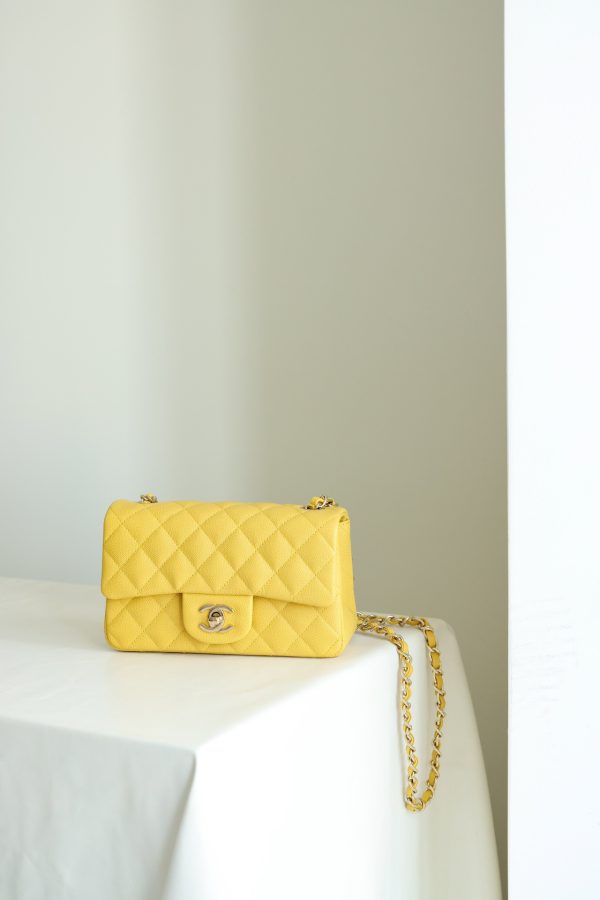 Chanel Classic Flap Mini Replica Bags Yellow Womens 20cm (2)