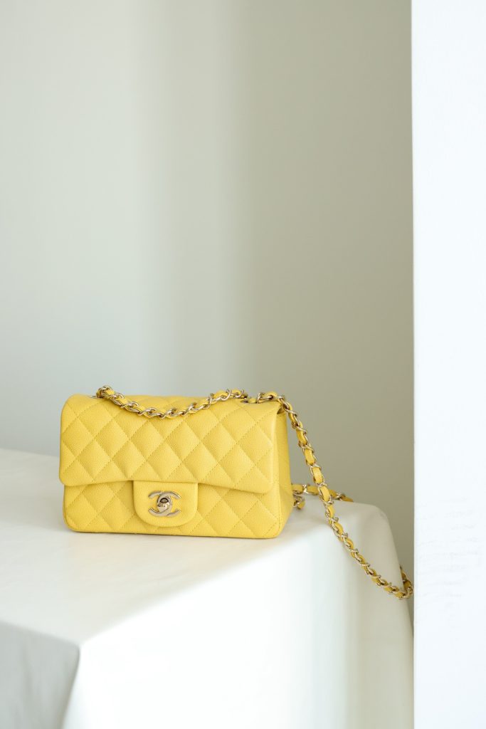 Chanel Classic Flap Mini Replica Bags Yellow Womens 20cm (2)