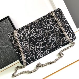 Chanel Classic Tweed Jumbo Swarovski Crystal Replica Bags Size 25cm (2)