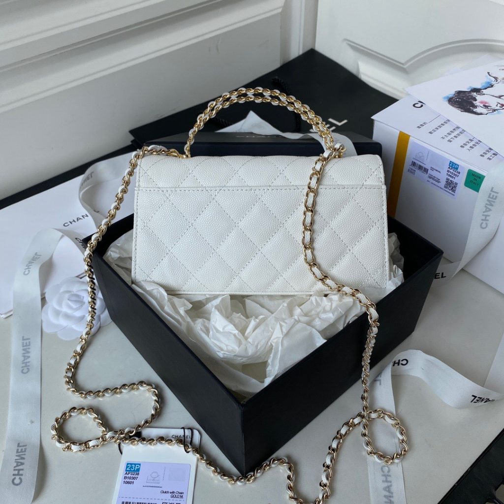 Chanel Woc Womes Replica Bags White Cow Leather Size 18cm (2)