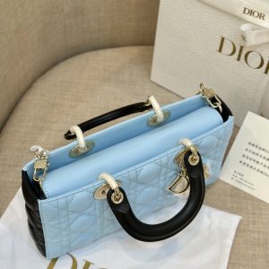 Dior D-Joy Womens Replica Bags Ice Blue Cowhide Size 26cm (2)