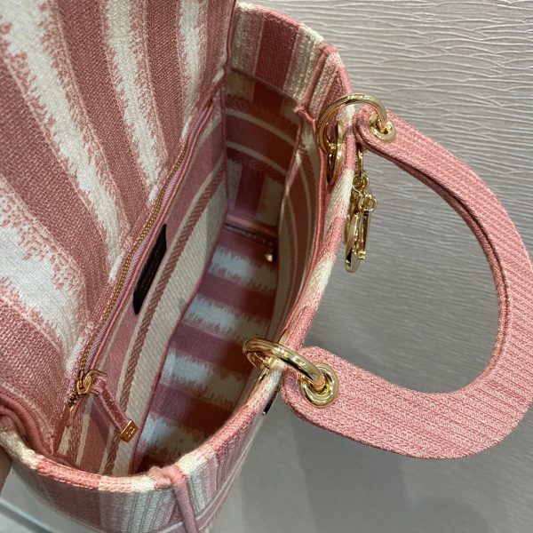 Dior Lady D-Lite Womens Pink Replica Bags Size 24cm (2)