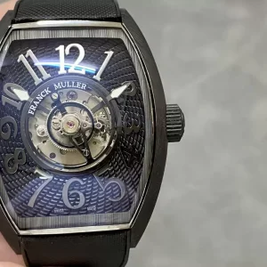 Franck Muller Grand Central Tourbillon Carbon Best Replica Watch Black 45MM