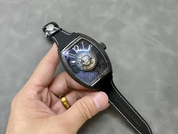 Franck Muller Grand Central Tourbillon Carbon Best Replica Watch Black 45MM