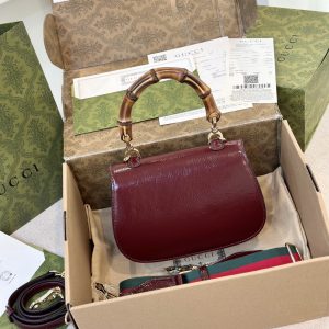 Gucci Bamboo Mini Womens Plum Red Replica Bags Size 21cm (2)