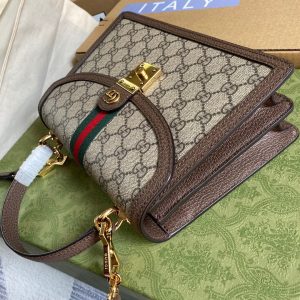 Gucci Ophidia GG Supreme Canvas Mini Shoulder Bag Best Replica Brown 25cm (2)