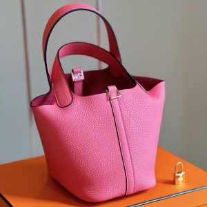Hermes Picotin Togo Womens Replica Bags Pink Size 22cm (2)