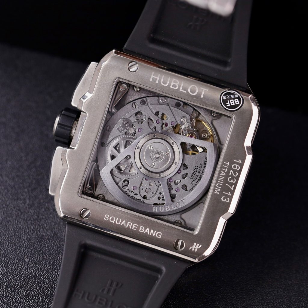 Hublot Square Bang Unico Titanium Custom Full Moissanite Diamonds Replica Watches 42mm (1)