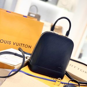 Louis Vuitton Alma Womens Replica Backpack Black Cowhide Size 15x20x10cm (2)