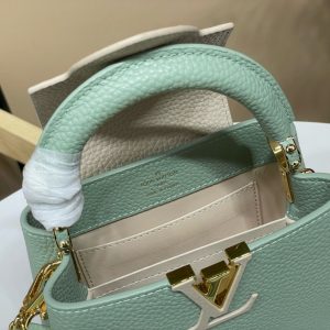Louis Vuitton Capucines BB Womens Cowhide Green Replica Handbags 21x14x8cm (2)