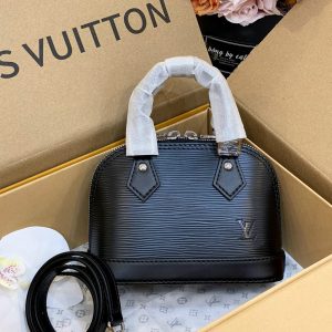 Louis Vuitton LV Alma Womens Black Replica Bags 18cm (2)