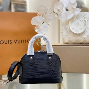 Louis Vuitton LV Alma Womens Black Replica Bags 18cm (2)