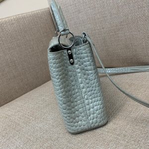 Louis Vuitton LV Capucines BB Crocodile Gray Replica Handbags 27cm (2)