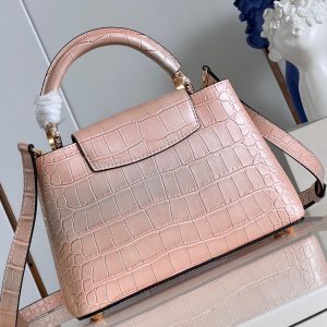 Louis Vuitton LV Capucines BB Replica Handbags Crocodile Skin Pink 27cm (2)