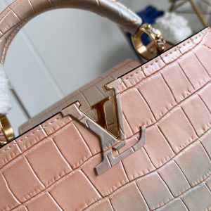 Louis Vuitton LV Capucines BB Replica Handbags Crocodile Skin Pink 27cm (2)