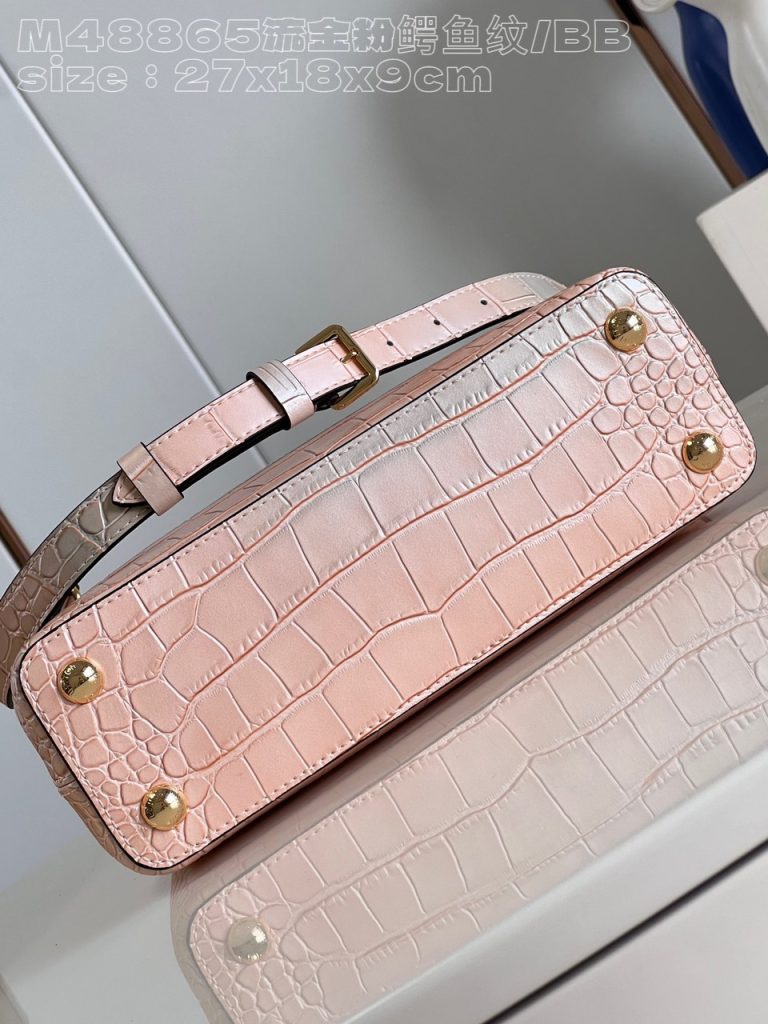 Louis Vuitton LV Capucines BB Replica Handbags Crocodile Skin Pink 27cm (2)