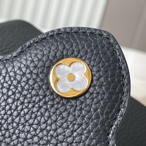 Louis Vuitton LV Capucines Womens Cowhide Replica Bags Black Size 21cm (2)