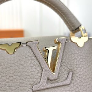 Louis Vuitton LV Capucines Womens Cowhide Replica Bags Gray Size 21cm (2)