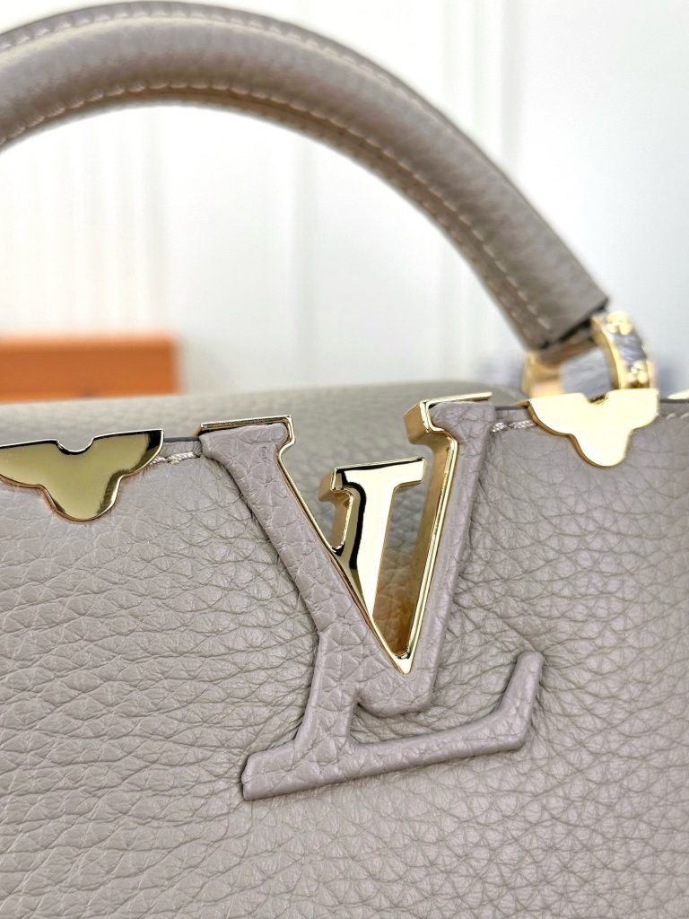 Louis Vuitton LV Capucines Womens Cowhide Replica Bags Gray Size 21cm (2)