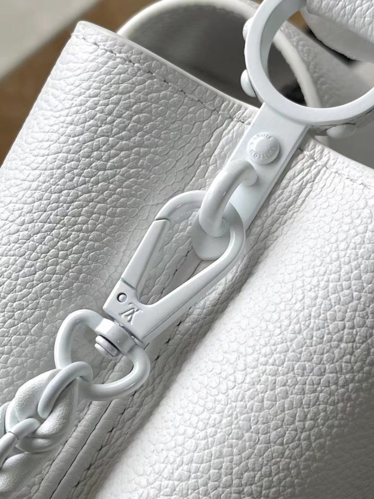 Louis Vuitton LV Capucines Womens White Replica Bags 21cm (2)