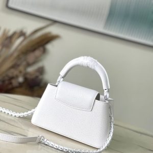 Louis Vuitton LV Capucines Womens White Replica Bags 21cm (2)