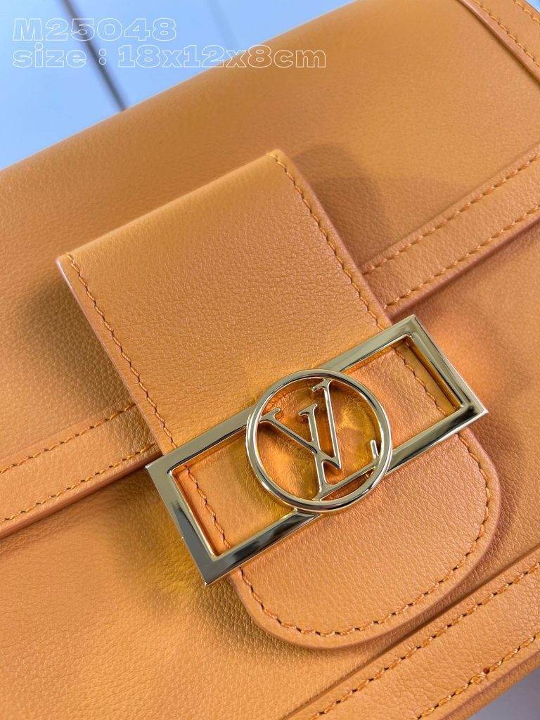 Louis Vuitton LV Dauphine Soft Replica Bags Womens Orange 18x12x8cm (2)