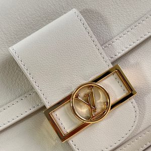 Louis Vuitton LV Dauphine Soft Womens White Replica Handbags 24x17x9cm (2)