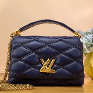 Louis Vuitton LV Go-14 Womens Dark Blue Replica Bags Size 23cm (2)
