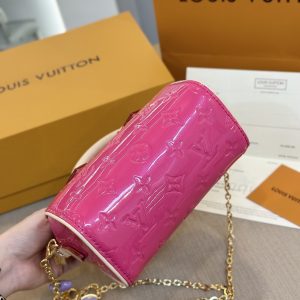 Louis Vuitton LV Nano Speedy Womens Dark Pink Replica Bags 16x10x7,5cm (2)