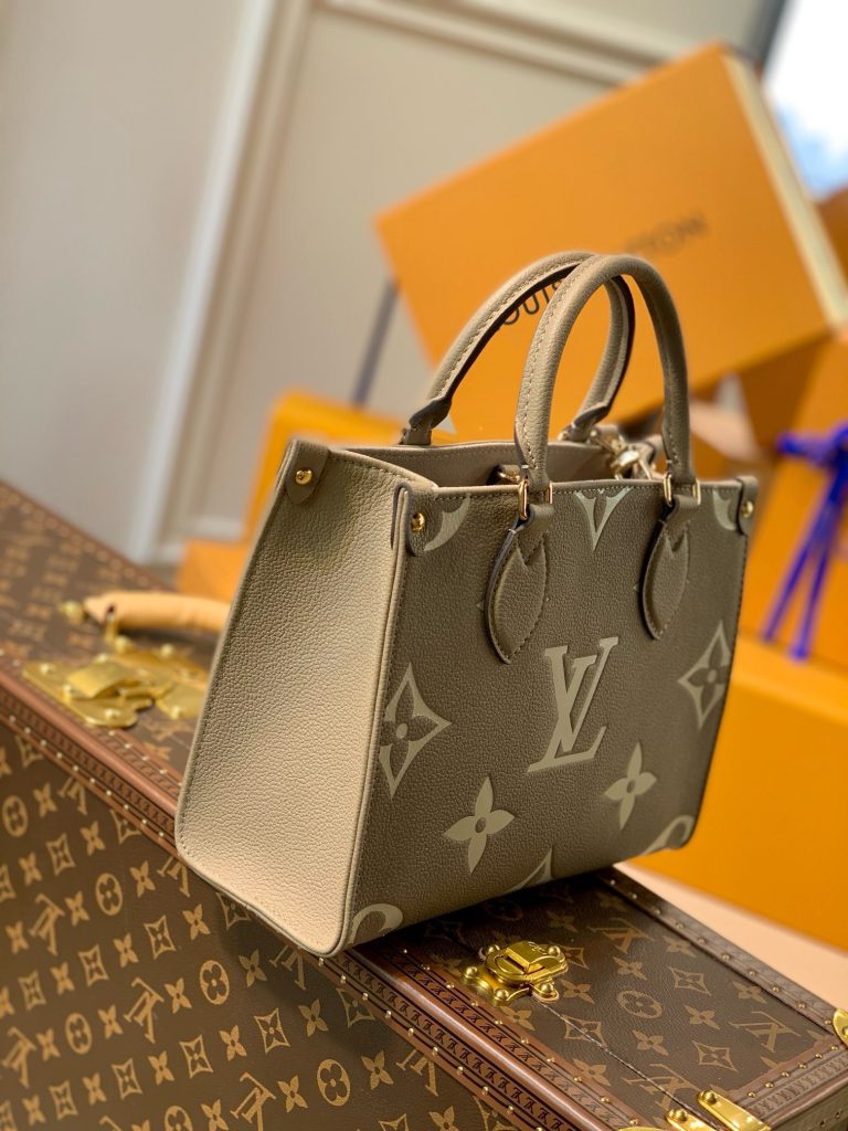 Louis Vuitton LV Onthego Womens Replica Bags Cowhide Gray Size 25cm (2)