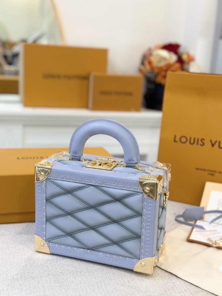 Louis Vuitton LV Petite Valise Light Blue Replica Bags 22.5x17 (2)